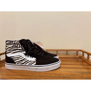 VANS Womens Filmore Satin Tiger High Top Sneakers Shoes Brown White Size 8.5 NWT